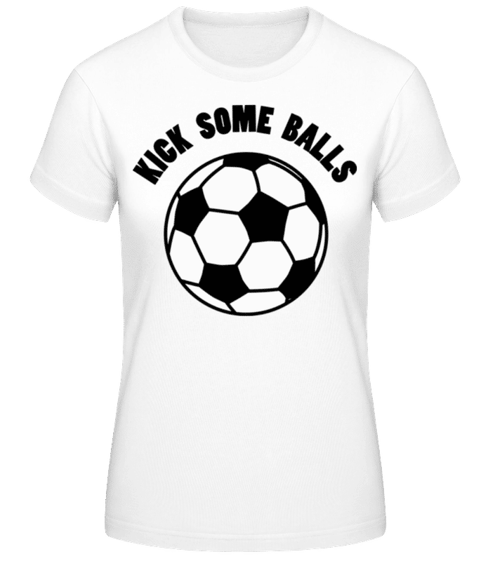 Aperçu: Kick Some Balls - T-shirt femme B&C - Blanc - Devant