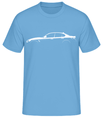 'Alfa Romeo Quadrifoglio' Silhouette - Pánské basic tričko - Světle modrá - Napřed