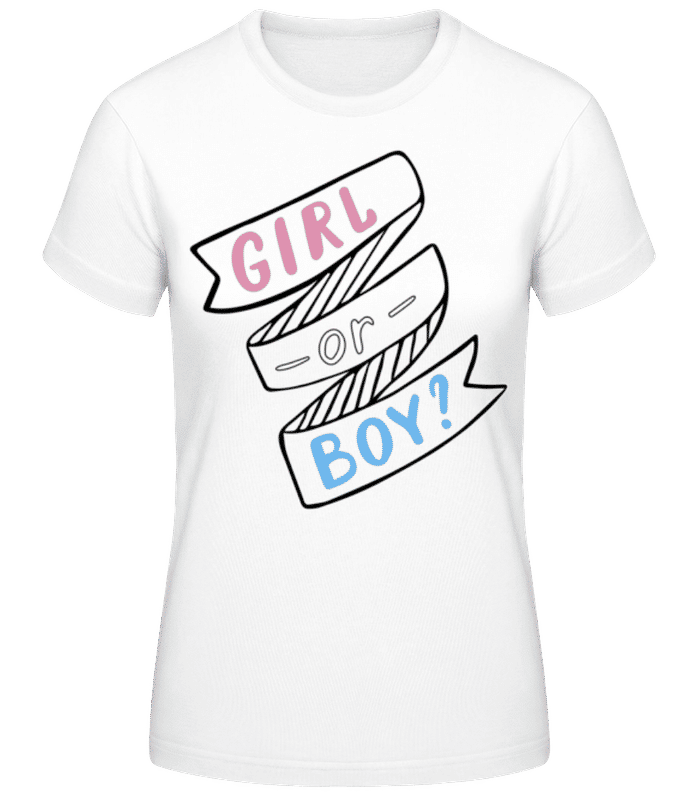 Náhled: Holka nebo kluk? - Dámské basic tričko - Bílá - Napřed