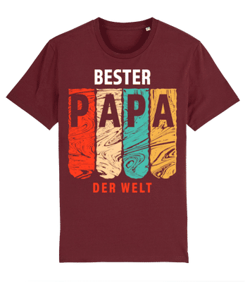 Bester Papa der Welt - Männer Bio T-Shirt Stanley Stella 2.0 - Bordeaux - Vorne