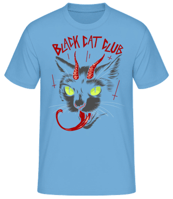 Black Cat Club - Camiseta básica para hombre - Azul claro - delante