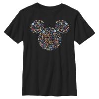 Disney - Mickey Mouse - Mickey Floral Ears - Detské Tričko - Čierna - Predné