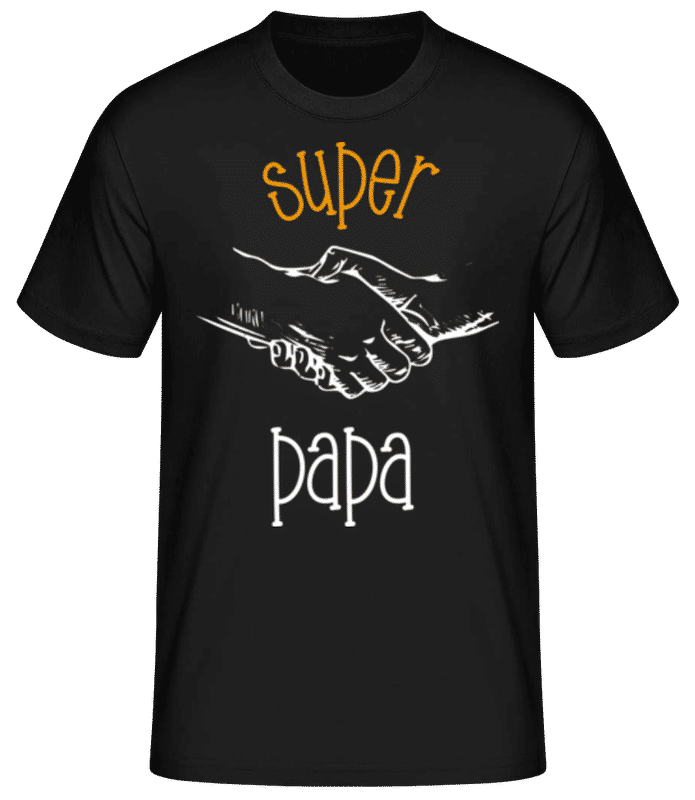 Vorschau: Super Papa - Männer Basic T-Shirt - Schwarz - Vorne