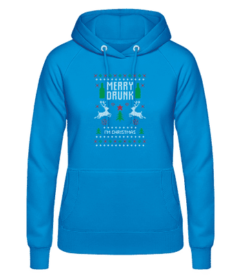 Merry Drunk I Am  Christmas - Women's Hoodie - Light blue - Front