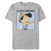 Disney Classics - Pinocchio - Pinocchio Do It Tomorrow - Pánské Tričko - Melírově šedá - Napřed