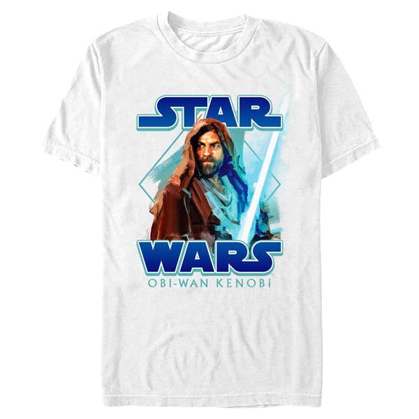 Aperçu: Star Wars - Obi-Wan Kenobi - Obi-Wan Kenobi Painterly with Logo - Homme T-shirt - Blanc - Devant