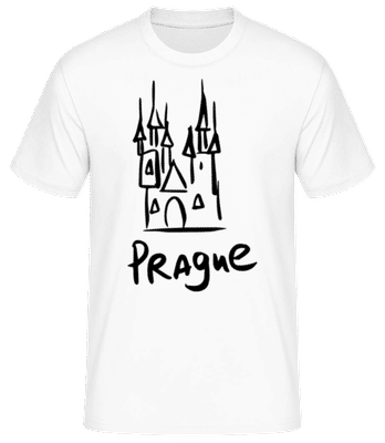 Prague Sign Black - Men's Basic T-Shirt - White - Front