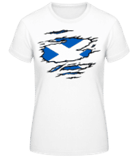 Zerrissene Flagge Schottland - Frauen Basic T-Shirt - Weiß - Vorne