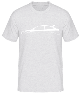 'Ford Focus RS500 Mk II' Silhouette - Männer Basic T-Shirt - Grau meliert - Vorne