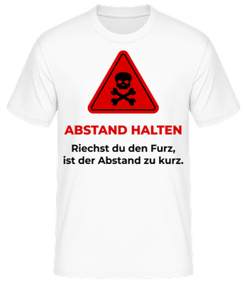 Abstand Halten Kurz Furz - Männer Basic T-Shirt - Weiß - Vorne
