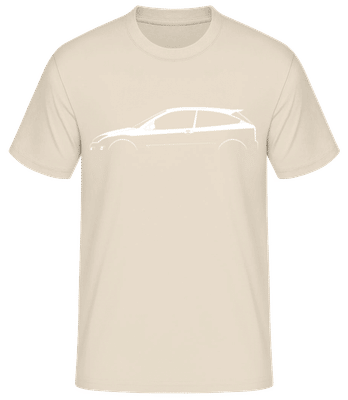 'Ford Focus RS Mk I' Silhouette - Pánske basic tričko - Krémová - Predné