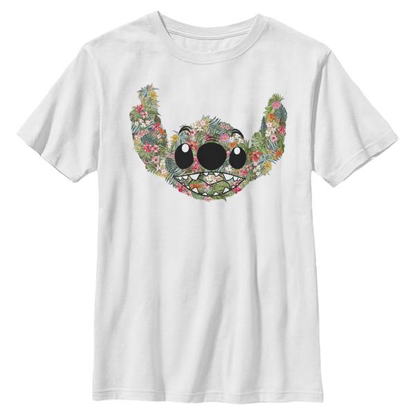 Aperçu: Disney - Lilo & Stitch - Stitch Floral - Enfant T-shirt - Blanc - Devant