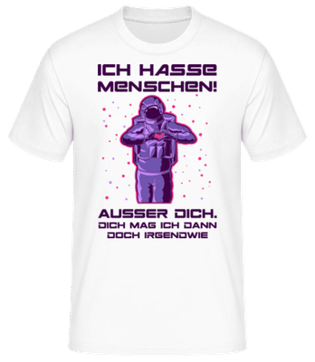 Ich Hasse Menschen - Männer Basic T-Shirt - Weiß - Vorne