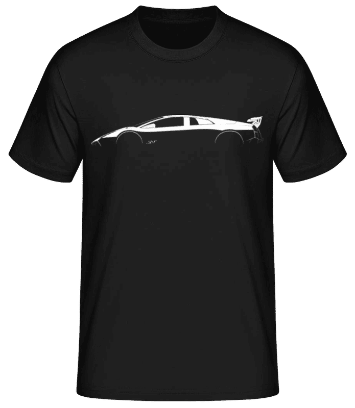 Náhľad: 'Lamborghini Murcielago SV' Silhouette - Pánske basic tričko - Čierna - Predné