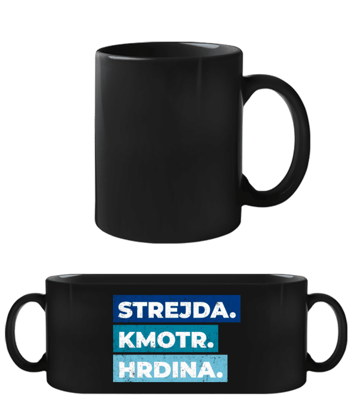 Náhled: Strejda Kmotr Hrdina - Černý hrnek - Černá - Napřed