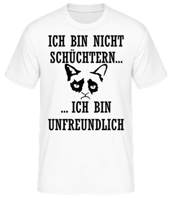 Katze Unfreundlich Nicht Schüchtern - Männer Basic T-Shirt - Weiß - Vorne
