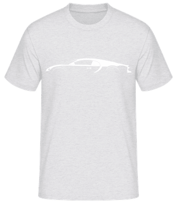 'Bugatti Chiron Super Sport' Silhouette - Männer Basic T-Shirt - Grau meliert - Vorne
