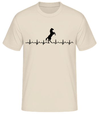 Horse Heartbeat - Men's Basic T-Shirt - Cream - Front
