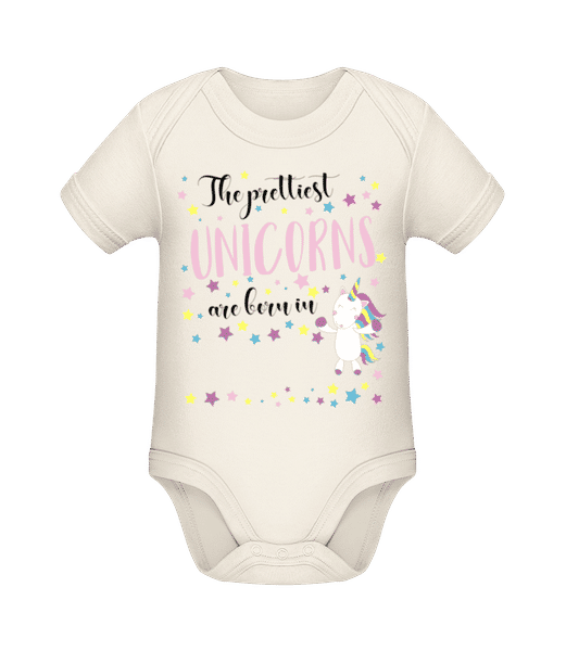 Aperçu: The Prettiest Unicorns - Body manches courtes bio - Crème - Devant