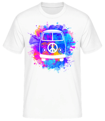 Hippie Bus - Camiseta básica para hombre - Blanco - delante