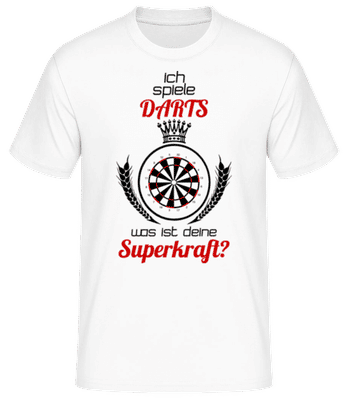 Darts Superkraft - Männer Basic T-Shirt - Weiß - Vorne