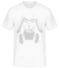 Hipster Lapin Gris - T-shirt standard Homme - Blanc - Devant