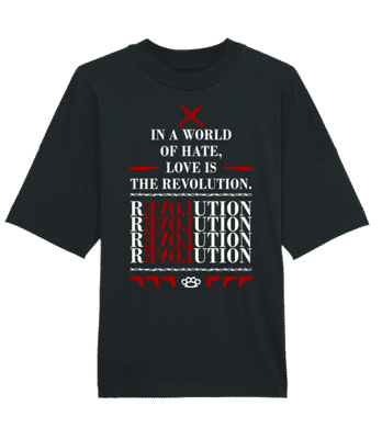 Love Is The Revolution - Unisex Bio Oversize T-Shirt Stanley Stella  - Schwarz - Vorne