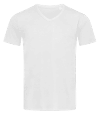 Männer T-Shirt V-Ausschnitt - Weiß - Vorne