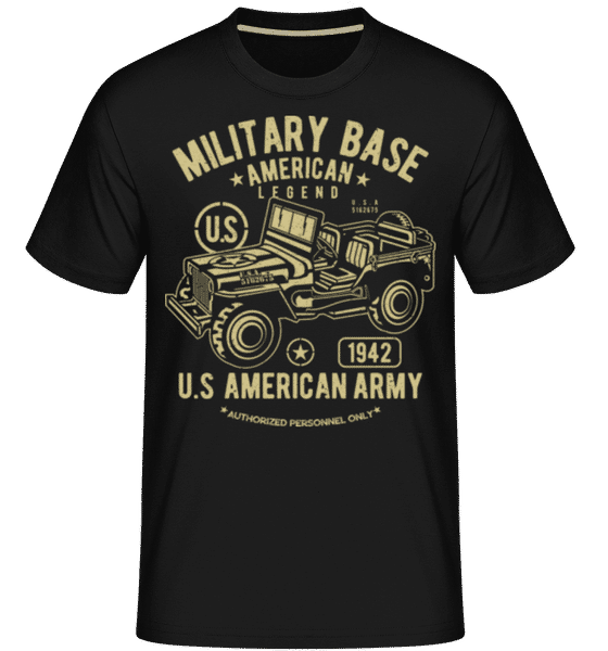 Aperçu: American Army Jeep -  T-Shirt Shirtinator homme - Noir - Devant
