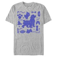 Disney Classics - Lady and the Tramp - Lady and the Tramp Lady And Tramp - Pánske Tričko - Melírovo šedá - Predné