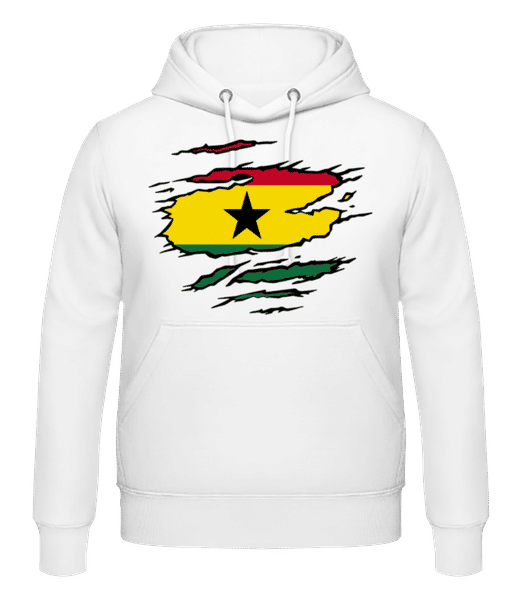 Aperçu: Drapeau mûré Ghana - Sweat à capuche Homme - Blanc - Devant