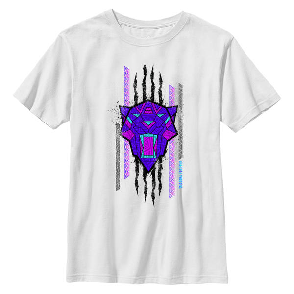 Aperçu: Marvel - Panthère noire Wakanda pour toujours - Logo Panther Scratch - Enfant T-shirt - Blanc - Devant