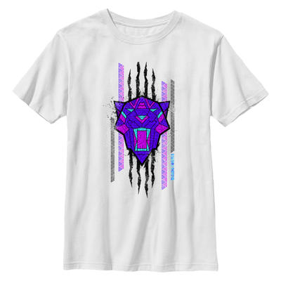Marvel - Panthère noire Wakanda pour toujours - Logo Panther Scratch - Enfant T-shirt - Blanc - Devant