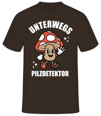 Unterwegs Pilzdetektor - Männer Basic T-Shirt - Braun - Vorne