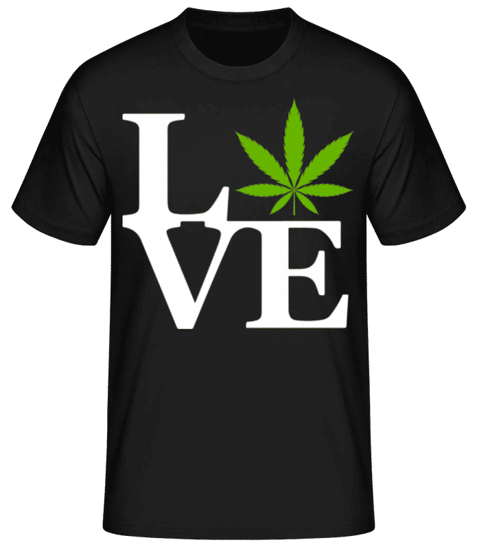 Vorschau: Cannabis Love Weed - Männer Basic T-Shirt - Schwarz - Vorne