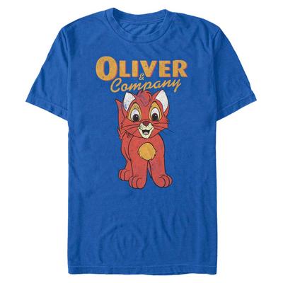 Disney - Oliver & Company - Oliver Oliver - Pánské Tričko - Královská modrá - Napřed