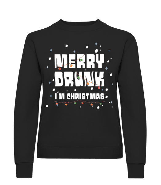Aperçu: Merry Drunk - Sweatshirt Femme - Noir - Devant