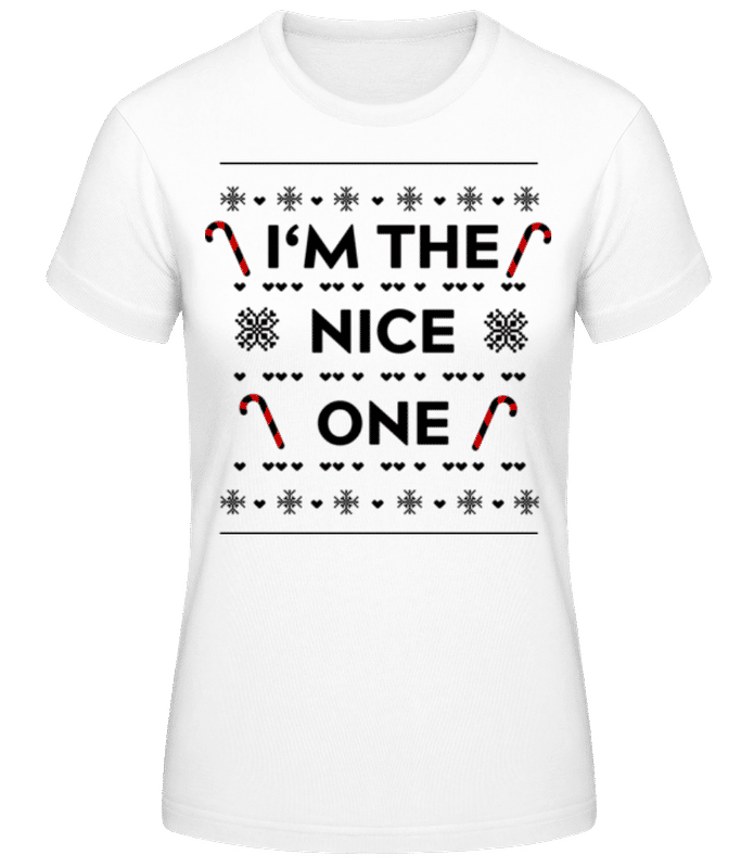 Vorschau: I'm The Nice One - Frauen Basic T-Shirt - Weiß - Vorne