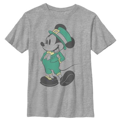 Disney - El ratón Miguelito Miguelín - Mickey Mouse Leprechaun Mickey - Niños Camiseta - Gris moteado - delante