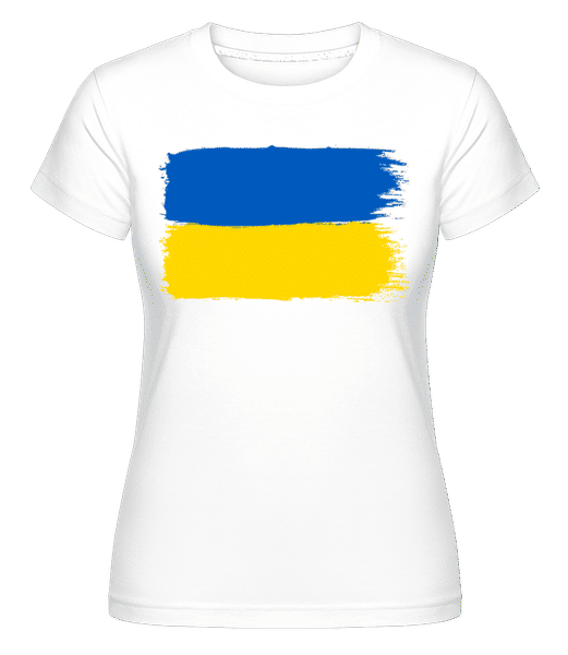 Aperçu: Drapeau Ukraine -  T-shirt Shirtinator femme - Blanc - Devant