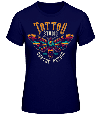 Tattoo Studio Custom Design - Frauen Basic T-Shirt - Marine - Vorne