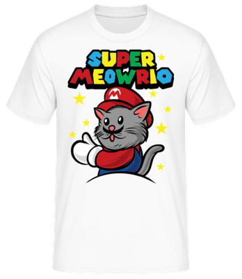 Super Meowrio - T-shirt standard Homme - Blanc - Devant