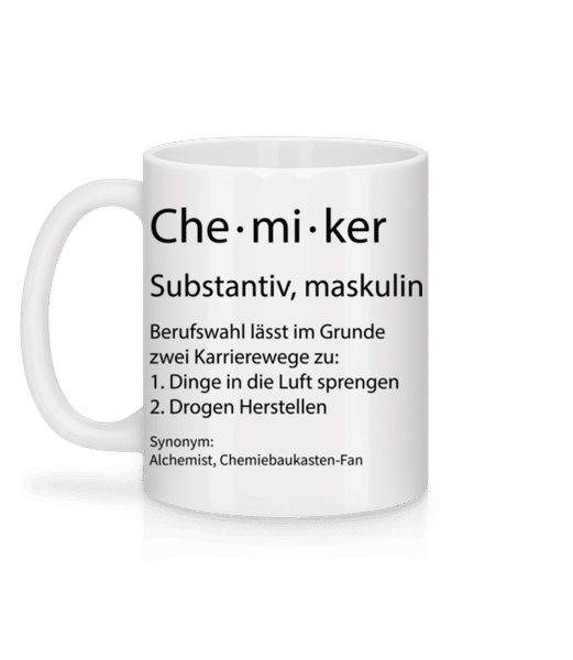 Vorschau: Chemiker Quatsch Duden - Tasse - Weiß - Hinten
