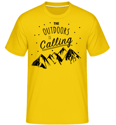 The Outdoors Is Calling -  Shirtinator Men's T-Shirt - Golden yellow - Front