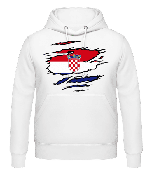 Aperçu: Drapeau mûré Croatie - Sweat à capuche Homme - Blanc - Devant