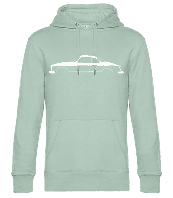 'Volkswagen Karmann-Ghia' Silhouette - Pánska štandardná mikina s kapucňou - Mätová zelená - Predné