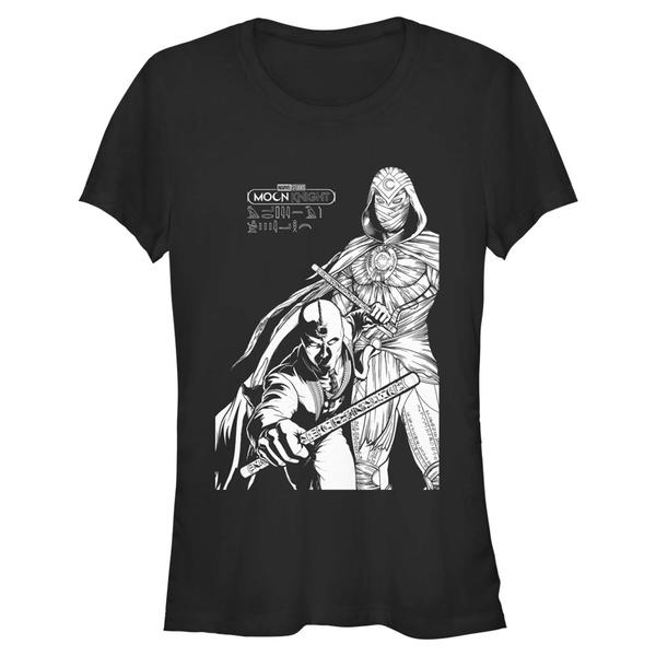 Aperçu: Marvel - Moon Knight - Moon Knight Mk Line Art Duo - Femme T-shirt - Noir - Devant