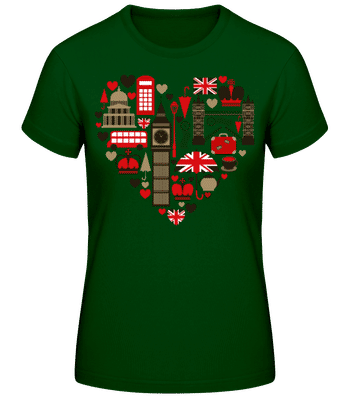London Love Heart - Women's Basic T-Shirt - Bottle green - Front