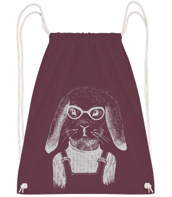 Hipster Lièvre - Sac à dos Drawstring - Bordeaux - Vorn