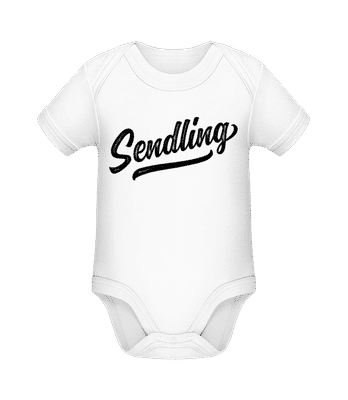 Sendling Swoosh - Baby Bio Strampler - Weiß - Vorne